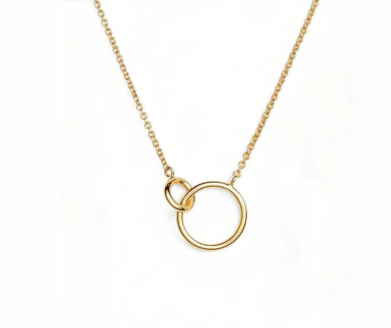 Interlocking Double Circle Cable Chain Necklace (316L Stainless Steel)