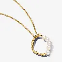 Sculptural Twisted Open Frame Freshwater Pearl Cable Chain Necklace (316L Stainless Steel)