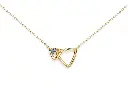 Interlocking Double Triangle Solitaire CZ Cable Chain Necklace (316L Stainless Steel)