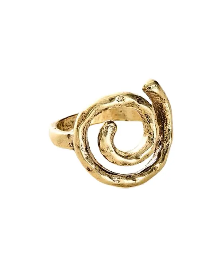 Textured Spiral Open Cuff Ring (316L Stainless Steel) | Mcga Jewelry