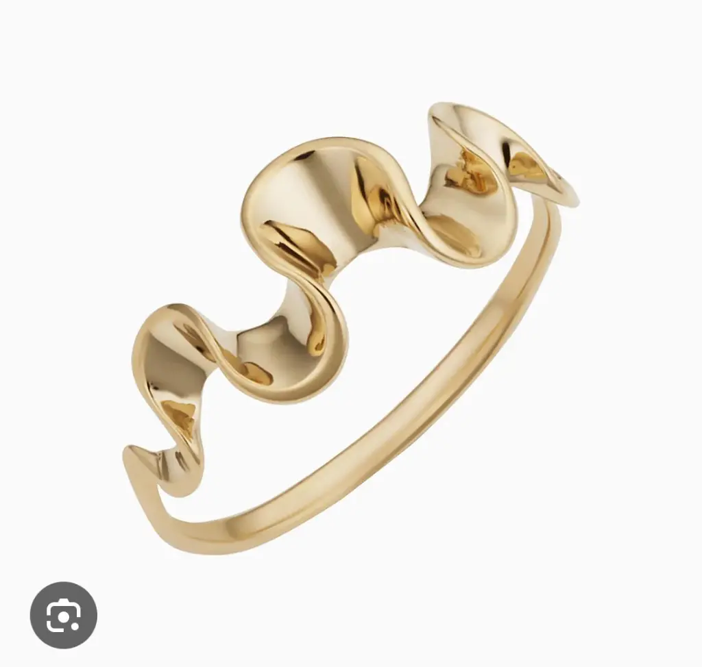 Sculptural Ruffle Wave Open Cuff Ring (316L Stainless Steel) | Mcga Jewelry
